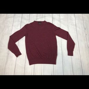Maroon crew neck wool sweater